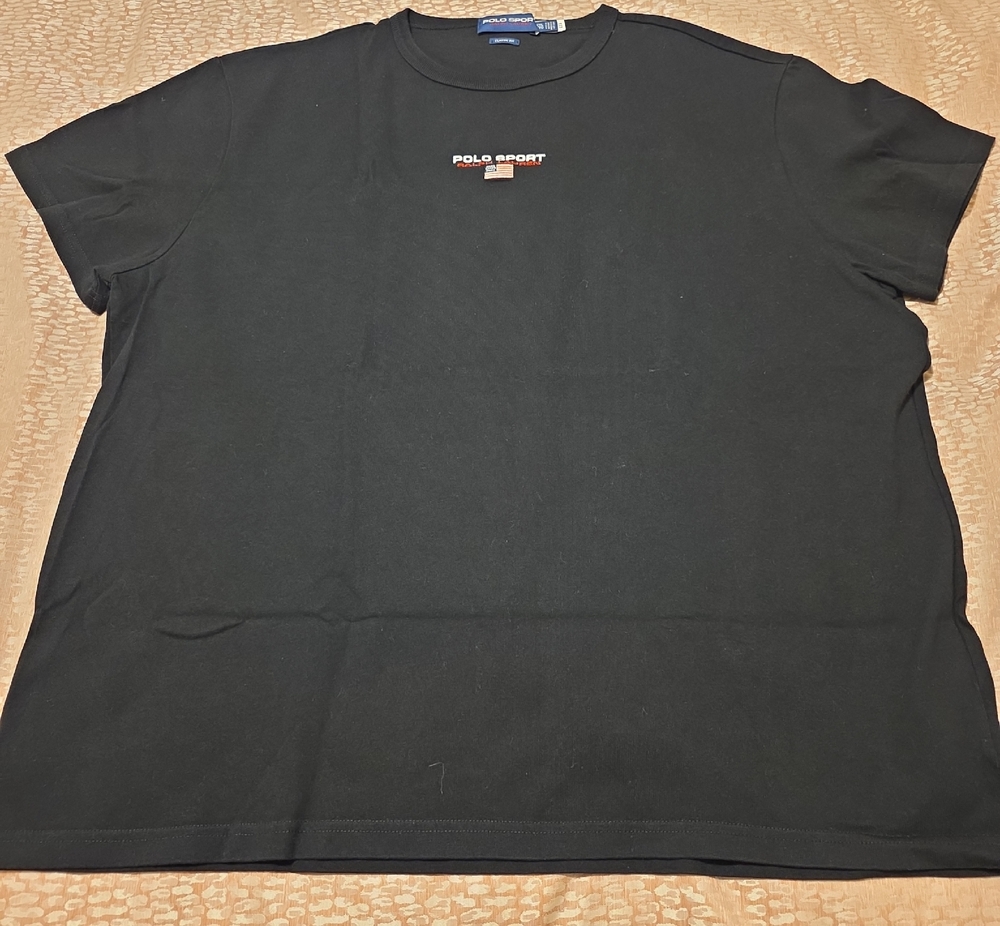 Polo by Ralph Lauren Black Tee with Small Center Polo Sport Patch